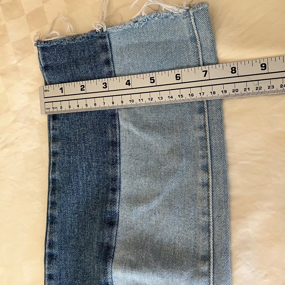PACSUN Los Angeles High rise straight Blue 2 tones Jeans Size 25 - Picture 10 of 12
